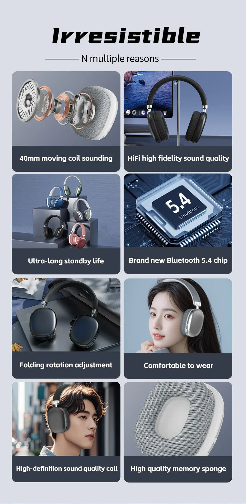 2025 NEW Air Max Bluetooth Earphone Over ear Wireless Headset stereo surround gaming Headphone For Apple Iphone Xiaomi Phone Beauty World Shop