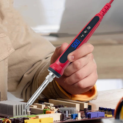 80W Soldering iron kit adjustable temperature LCD solder welding tools Ceramic heater soldering tips Tweezers soldering wire Beauty World Shop