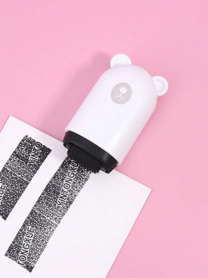 1 Cute Bear Shaped Roller Stamp, Study Notebook Typos Cover Graffiti Fashion Stamp, Personal Privacy Graffiti Daily Necessities Beauty World Shop