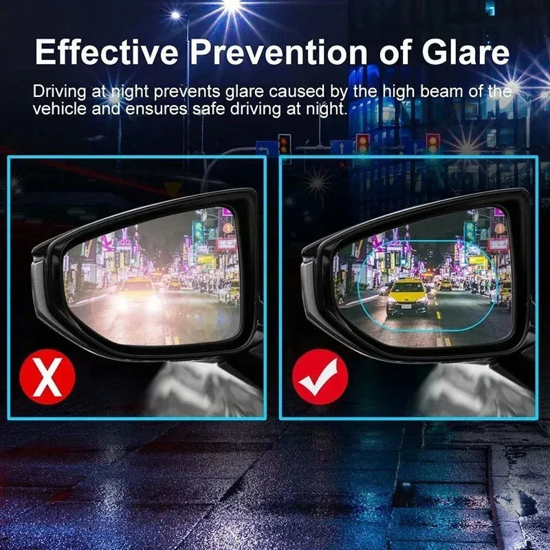 Car Rearview Mirror Protective Film Anti Fog Membrane Anti-Glare Waterproof Rainproof Car Sticker Clear Film Beauty World Shop