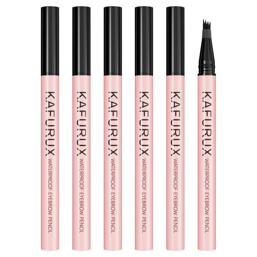 6 Colors 1PC Brown Eyebrow Pen Waterproof 4 Split Tip Black Eyebrows Pencil Liquid Eye Brow Makeup Lasting Cosmetic for Gifts Beauty Trend Shop