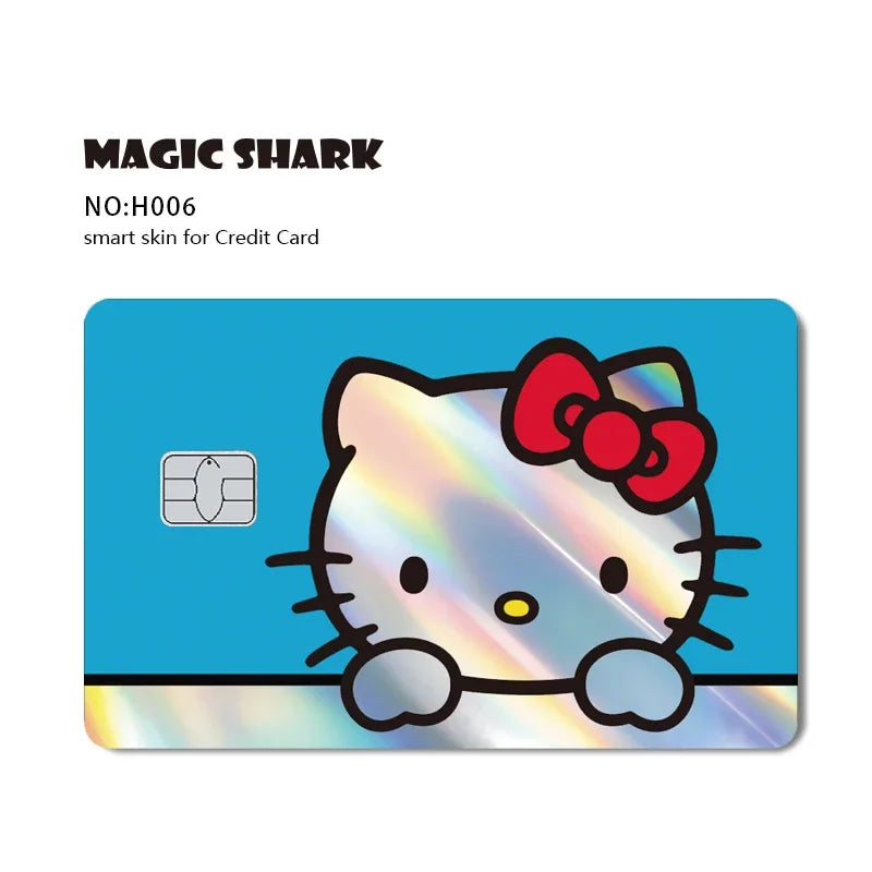 Hot Sale Hello Kitty Kuromi Holographic Laser Shinny Film Skin Cover Sticker for Debit Credit Card Bank Card Beauty World Shop