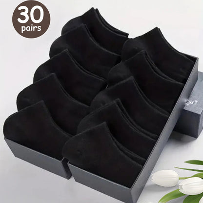 10/20/30/40/50 Pairs Of Breathable Deodorant Men's Low Cut Ankle Socks - Sweat Wicking And Comfortable Summer Wear Beauty World Shop