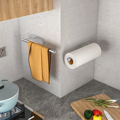 Kitchen Paper Towel Holder Adhesive Tissue Hanger Toilet Roll Paper Dispenser Cabinet Storage Napkin Rack Bathroom Accessories Beauty World Shop