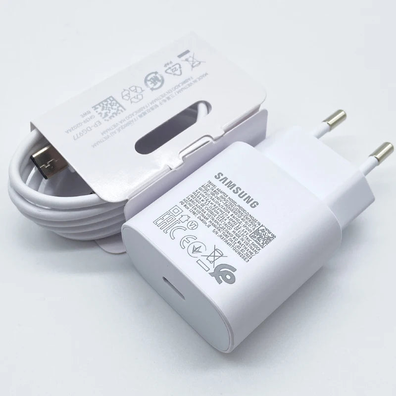 Samsung 25W Super Fast Charger Usb Type C Cargador Adapter For Galaxy S24 S23 S20 S21 S22 Plus A54 A34 Adapter Z Flip Fold 5 6 4 Beauty World Shop