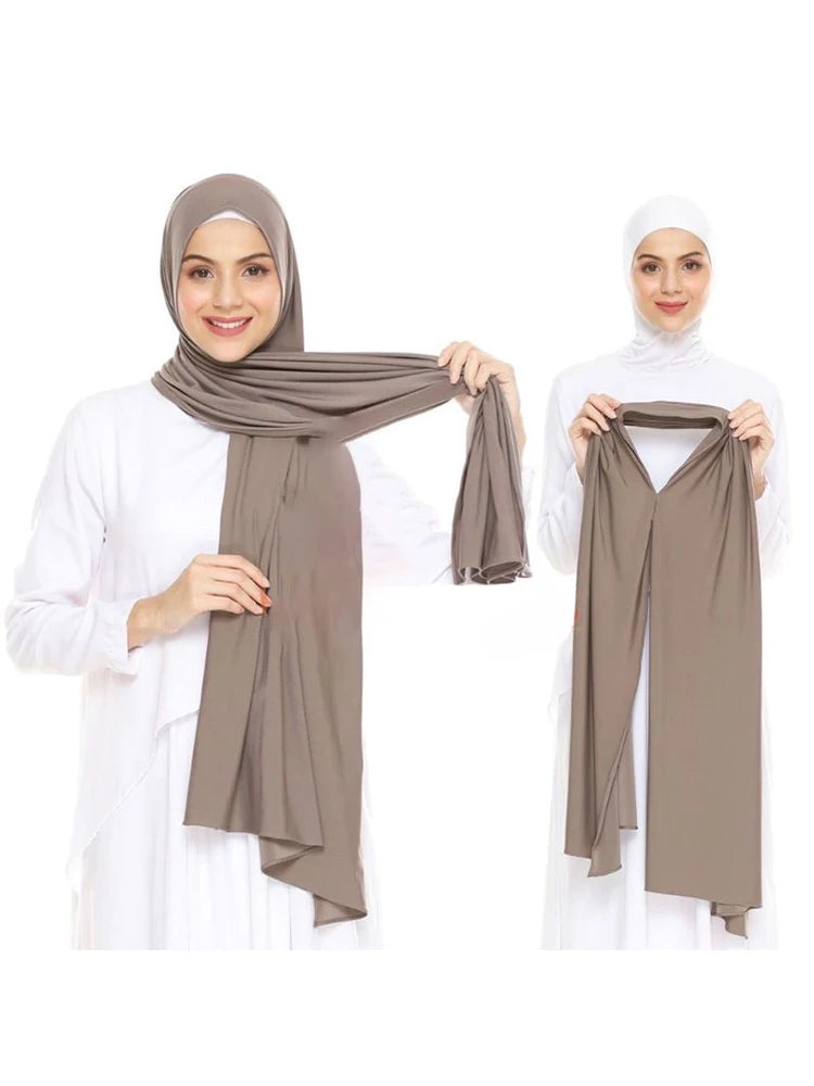 Premium Jersey Instant Hijab Good Stitch Stretchy Jersey Scarf Malaysia Wraps Plain Muslim Turban Headband Shawls Supplier Beauty World Shop