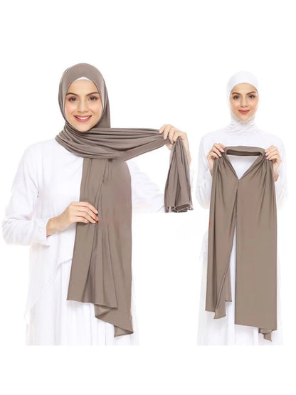 Premium Jersey Instant Hijab Good Stitch Stretchy Jersey Scarf Malaysia Wraps Plain Muslim Turban Headband Shawls Supplier Beauty World Shop
