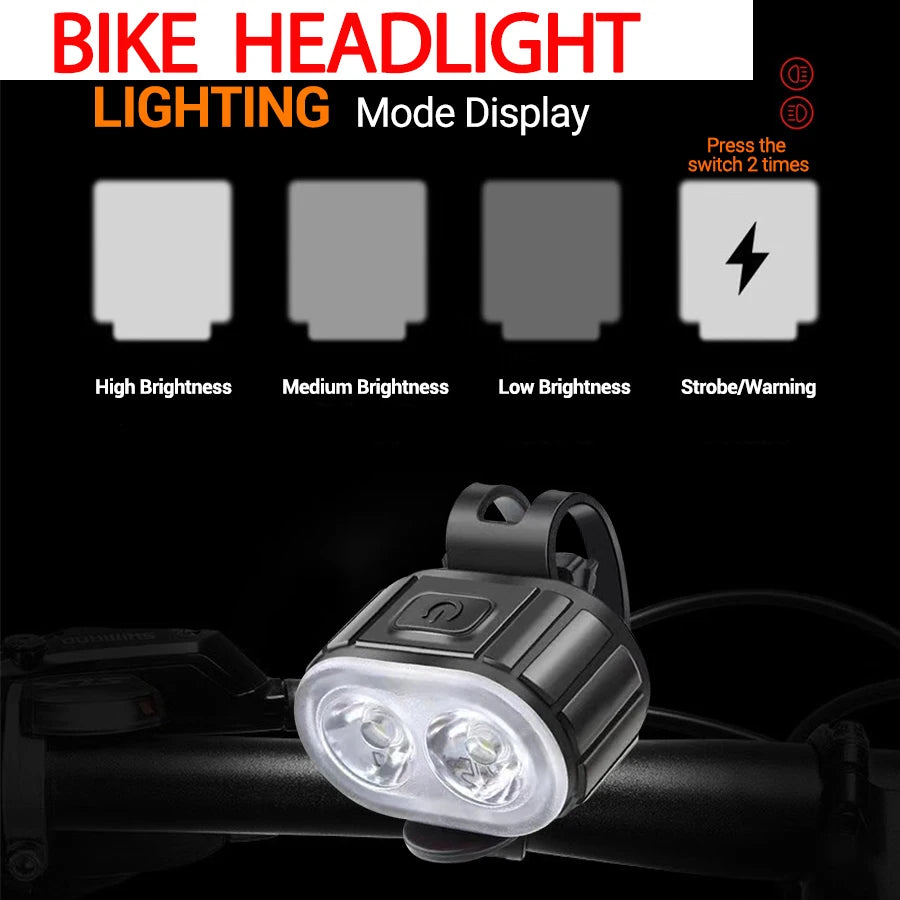 USB Rechargeable Bicycle Lights Bike Safety Warning Lamp Outdoor Waterproof Cycling Flashlight For Mountain And Road Bikes Beauty World Shop