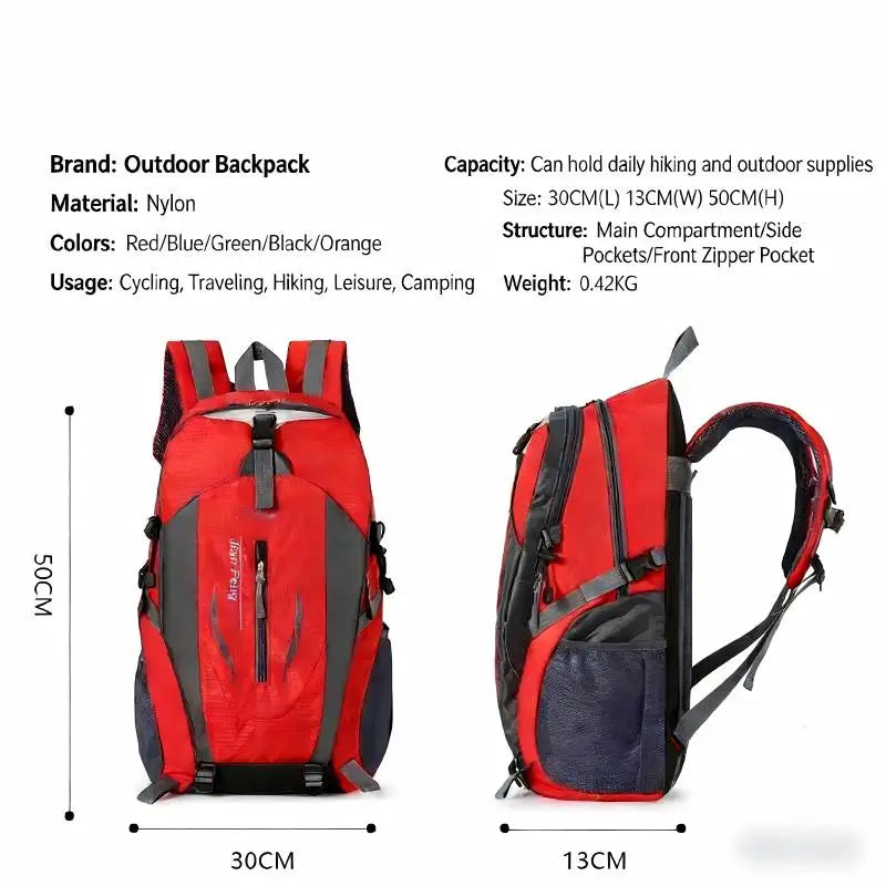 Homefish 40L Waterproof Hiking Backpack Large Capacity Breathable Rucksack Unisex Outdoor Camping Travel Climbing Sports Bag Beauty World Shop