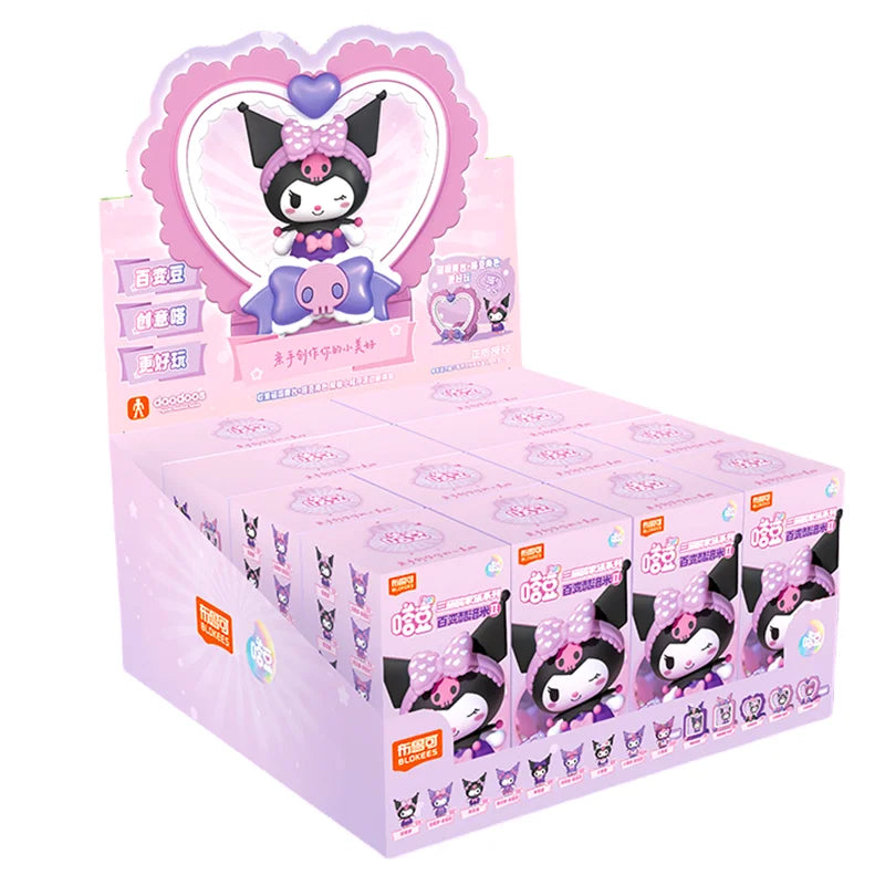 BLOKEES Sanrio Kuromi Anime Action Figure Model Blind Box Magnetic Attraction Toys Figurine Desktop Decoration Christmas Gifts Beauty World Shop