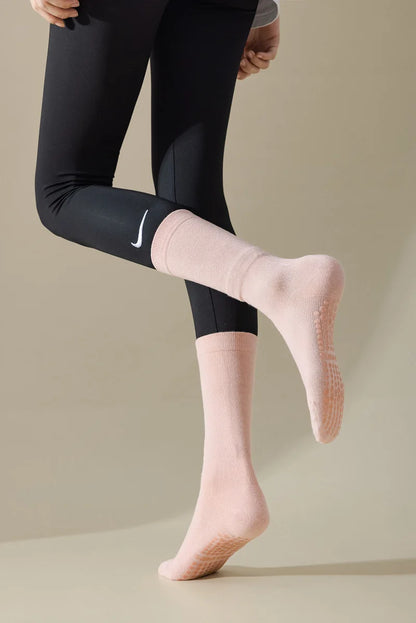 Professional Yoga Socks Women Silicone Non-slip Solid Color Pilates Socks Cotton Breathable Floor Gym Fitness Dance Sports Socks Beauty World Shop