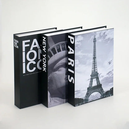 3Pcs Foldable Fashion Fake Books Living Room Decoration Designer Books Coffee Table Ornaments Club Hotel Room Villa Prop Books Beauty World Shop