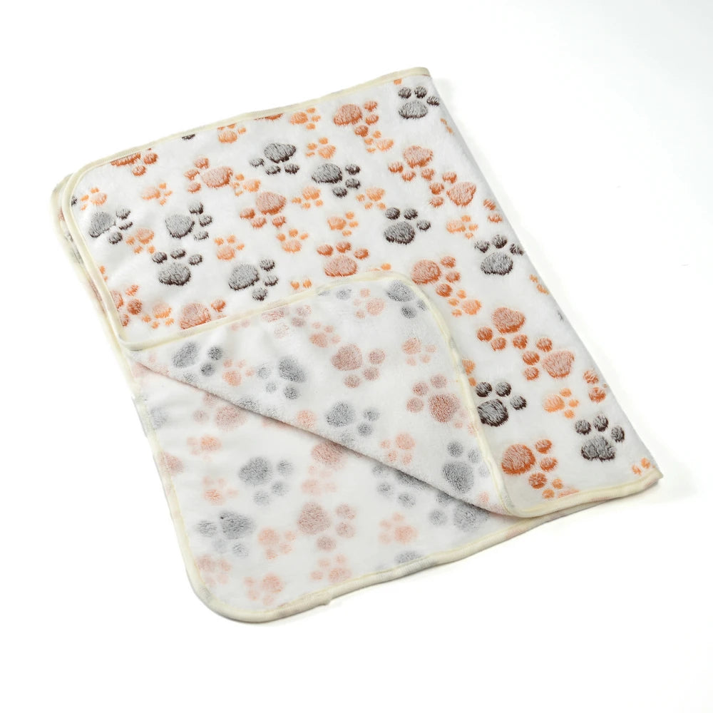 Warm Pet Cat Blanket Autumn Winter Cozy Thicken Fleece Kitten Footprint Bed Mat for Small Medium Big Cats Dog Chihuahua Supplies Beauty World Shop