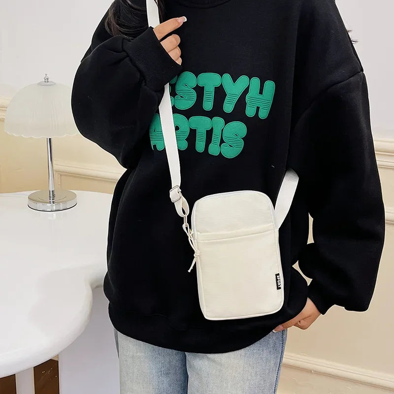 New Fashion Simple Casual Shoulder Messenger Bag, Women's Portable Mobile Phone Bag, Vertical Coin Key Bank Card Shoulder Bag Beauty Trend Shop