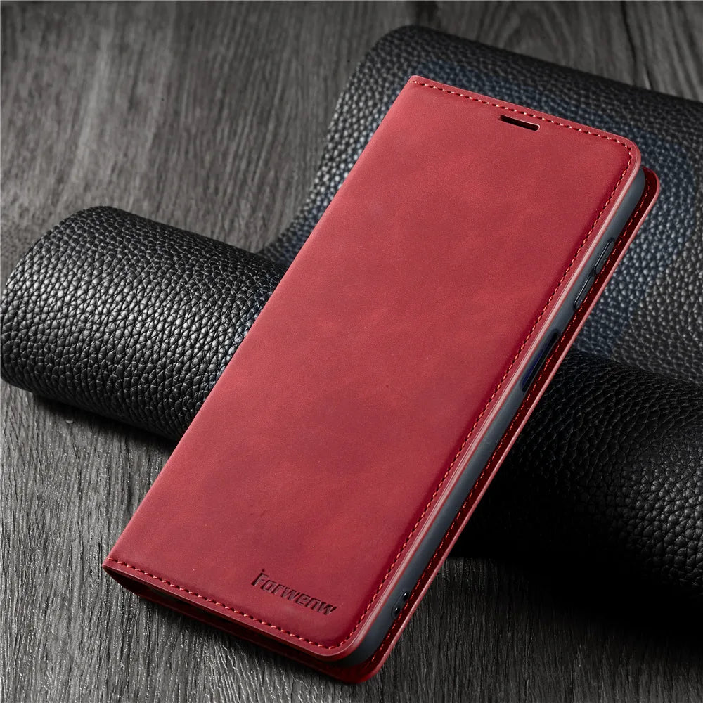 Leather Phone Case For Samsung S26 S25 edge S24 S23 FE S22 Ultra S21 S20 S10 Plus Note 20 10 9 Magntic Flip Card Wallet Cover Beauty World Shop