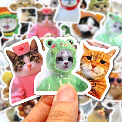 10/50/100pcs Funny Cat Stickers Cartoon Cute Decals Toy Stationery Guitar Phone Bicycle Laptop Luggage Car Graffiti Kids Sticker Beauty World Shop