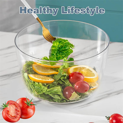 LMETJMA 3L Salad Spinner Large Salad Sowl With Lid One-handed Easy Press Salad Spinner Washer Dryer Drainer Mixer JT249 Beauty World Shop