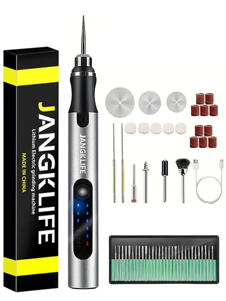 JANGKLIFE USB Cordless Rotary Tool Kit Woodworking Engraving Pen DIY For Jewelry Metal Glass Mini Wireless Drill Beauty World Shop