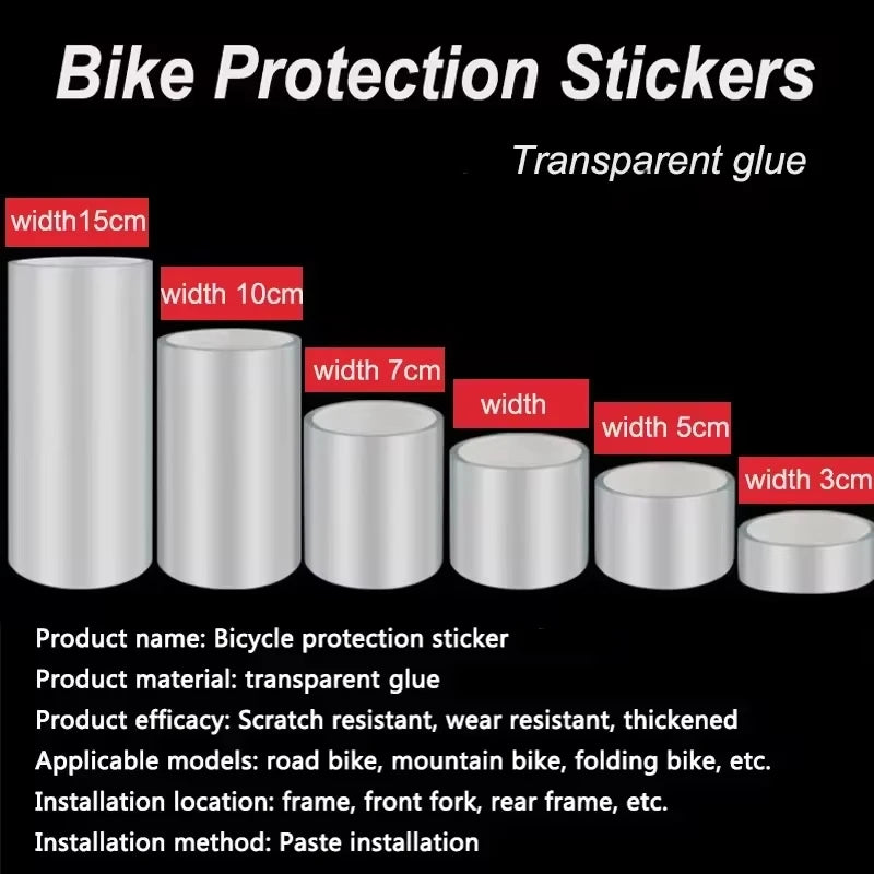 Transparent Bicycle Stickers Tape 3M 5M 10M Bike Frame Protector Cycling Tape Film Invisible Scratch Resistant Riding Decoration Beauty World Shop