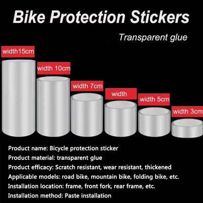 Transparent Bicycle Stickers Tape 3M 5M 10M Bike Frame Protector Cycling Tape Film Invisible Scratch Resistant Riding Decoration Beauty World Shop
