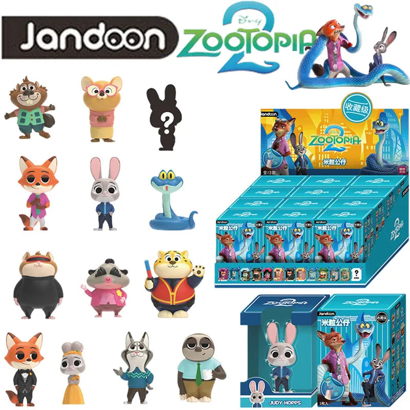 JANDOOM Disney Toy Story Stitch Mickey Mouse Winnie Zootopia Doraemon Action Figure Rice Grains Doll Model Blind Box Toys Gifts Beauty World Shop