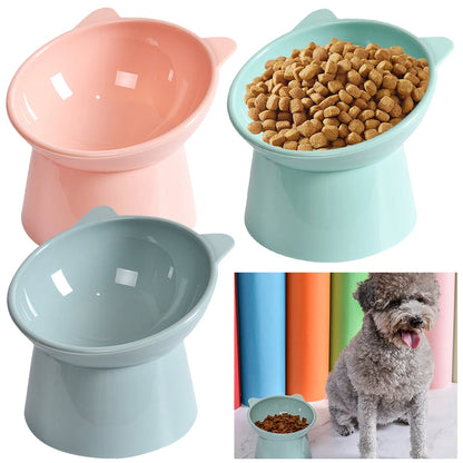 Tilted Cat Food Bowl Elevated Cat Bowl Ergonomic Cat Food Dish Anti Vomiting Plastic Feeding Bowl Non Slip for Flat- Faced Cats Beauty World Shop