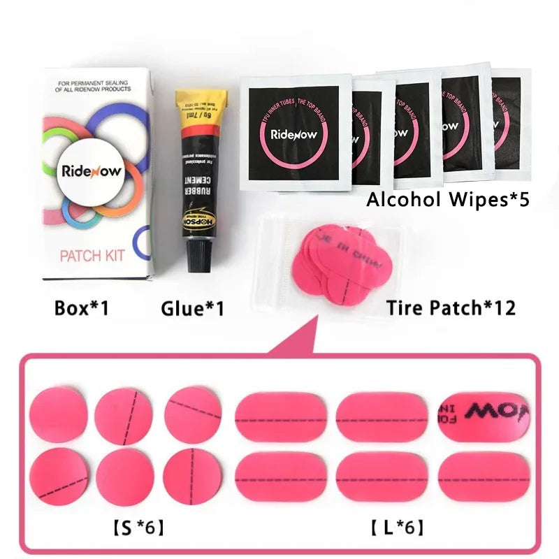 Ridenow Patch Kit TPU Bike Inner Tube Repair Tool Road Bicycle Tire 700C x 23 25 28 32C MTB Bike Tyre 26 27.5 29er BMX 20" 16" Beauty World Shop