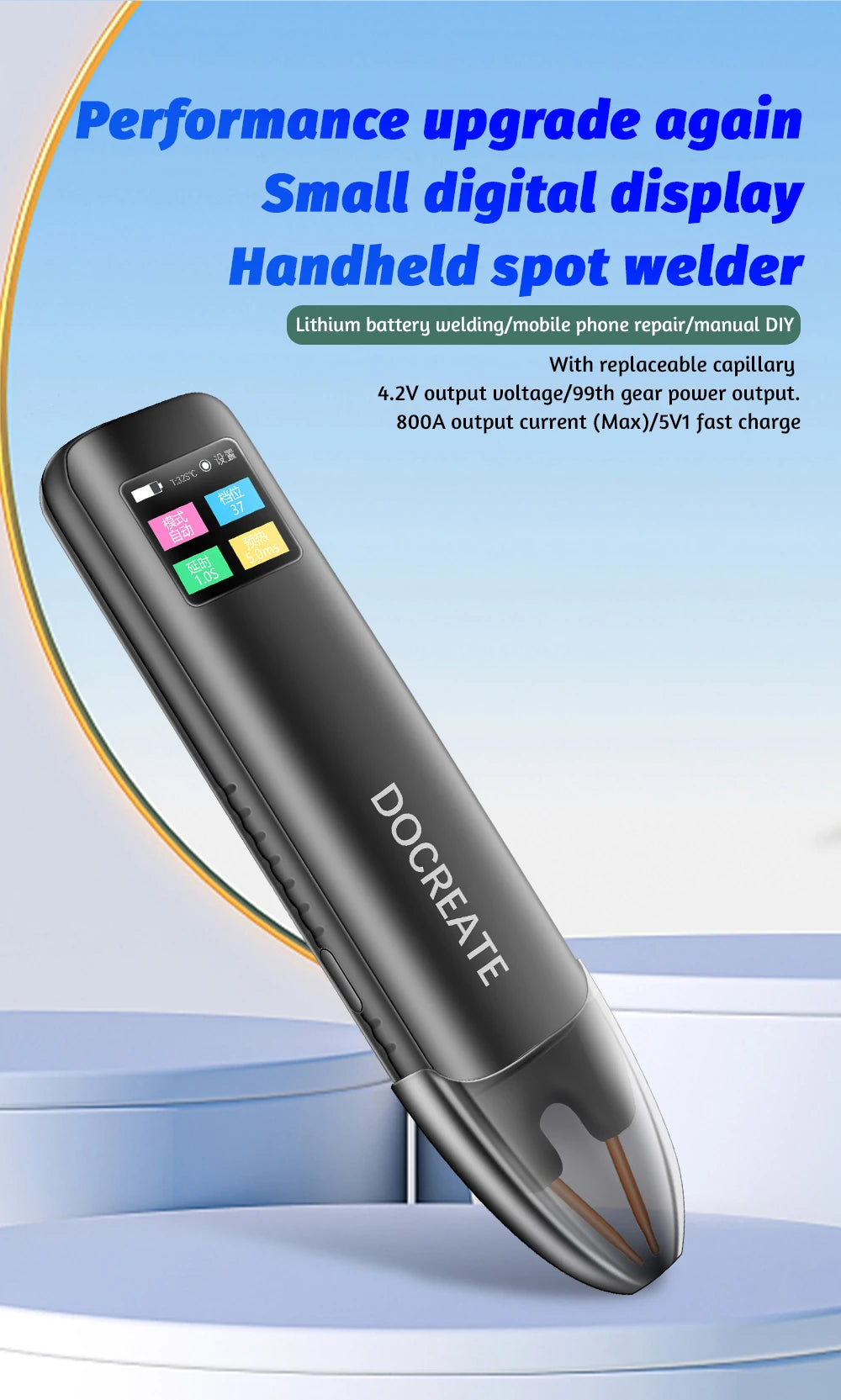 Handheld Spot Welder DIY Adjustable Portable Digital LED Display Color Screen Welding Automatic Trigger for 18650 Battery Beauty World Shop