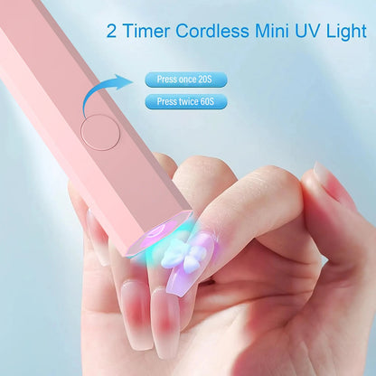 YIKOOLIN Convenient Handheld Nail Dryer Lamp UV/LED Nail Curing All Gel Polish Nail Art Tool Nail Art Convenient Nail Lamp Beauty World Shop