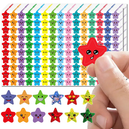 450-3000 Sheet Happy Face Stars Reward Sign Stickers Pack DIY Skateboard Suitcase Stationery Decals Decor Phone Laptop Gift Toys Beauty World Shop