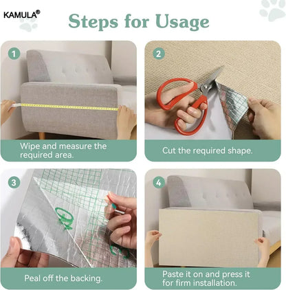 Wall Self-Adhesive Anti Cat Scratch Sofa Protector DIY Cats Scratch Protection Paws Sharpen Trimmable Carpet Cats Scratch Board