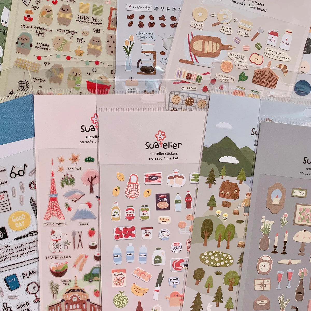 Korean Import Original Suatelier Collection Kawaii Daily Stickers Scrapbooking Diy Journal Stationery Sticker Deco Art Supplies Beauty World Shop