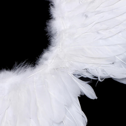 Kids Adult Party Swallow White Angel Feather Wings Halo Magic Wands Cosplay Elastic Straps Wedding Halloween Christmas Birthday Beauty World Shop