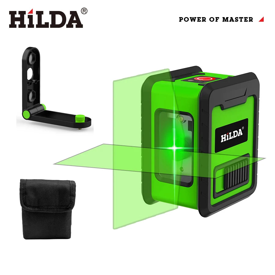 HILDA Laser Level Meter 2-Line Cross Green Level Laser Horizontal & Vertical Nivel Laser Self-Leveling лазерный уровень Men Gift Beauty World Shop