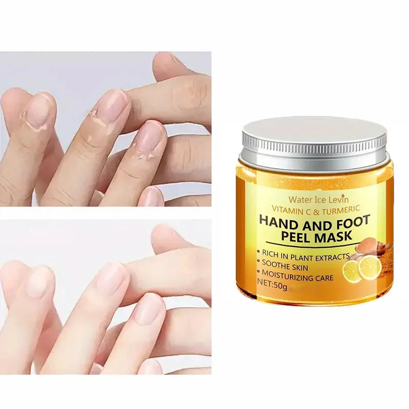 Vitamin c and turmeric hand wax mask for hands and feet, smoothing skin, gently cleansing hand mask, illuminating hand skin Beauty World Shop