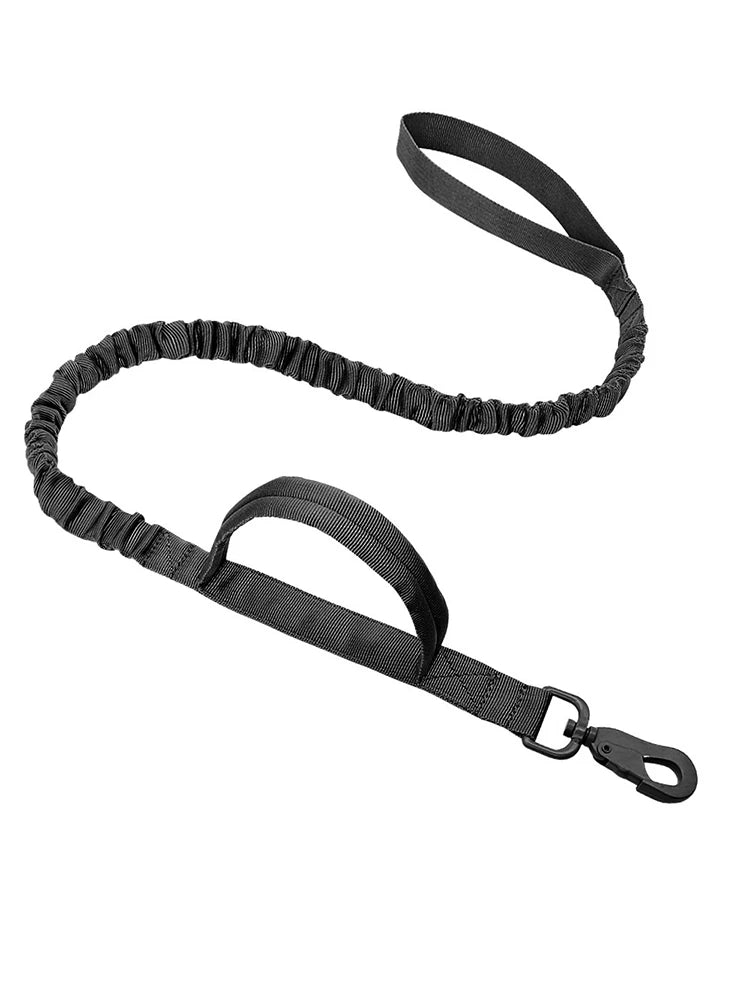 Military Tactical Dog Leash Training Adjustable Quick Release Elastic Leads Rope With 2 Control Handle For Medium And Small Dogs
