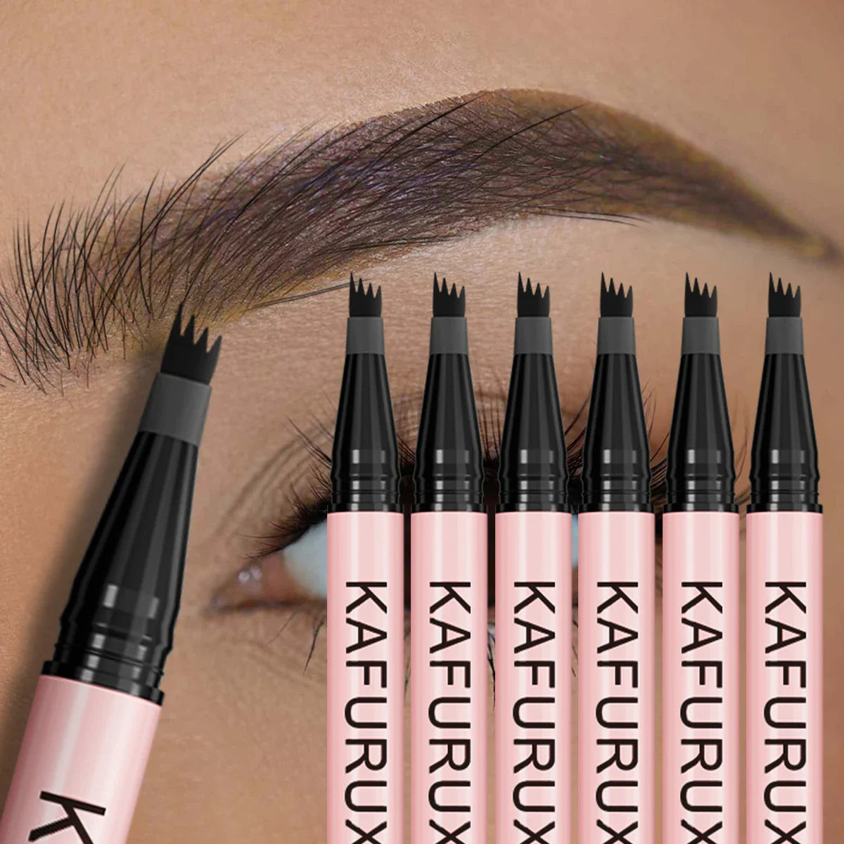 6 Colors 1PC Brown Eyebrow Pen Waterproof 4 Split Tip Black Eyebrows Pencil Liquid Eye Brow Makeup Lasting Cosmetic for Gifts Beauty Trend Shop
