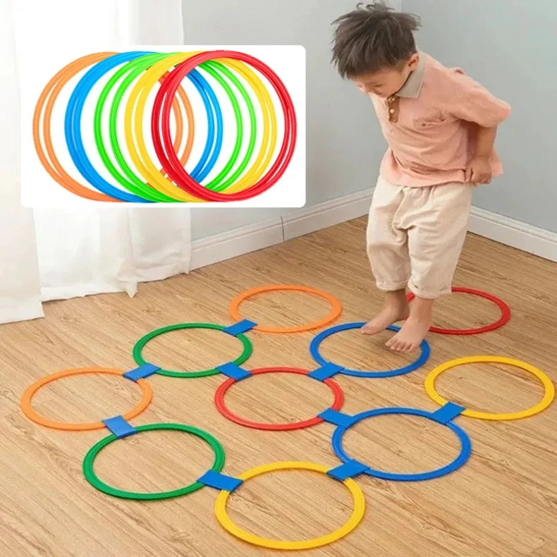 New Outdoor Kids Funny Physical Training Sport Toys Lattice Jump Ring Set Game 10 Hoops 10 Connectors for Park Play Boys Girls Beauty World Shop
