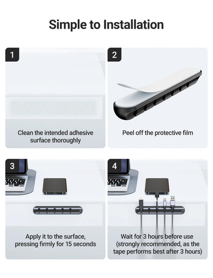 Adhesive Cable Holder Clips Cord Management Wire Organizer for Desktop USB Charging Cable Nightstand Power Cord Mouse Cable Beauty World Shop