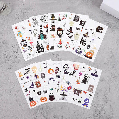 10Sheets Halloween Luminous Tattoo Stickers Ghost Pumpkin Kids Adults Halloween Party Decoration Glow In The Dark Supplies Gifts Beauty World Shop