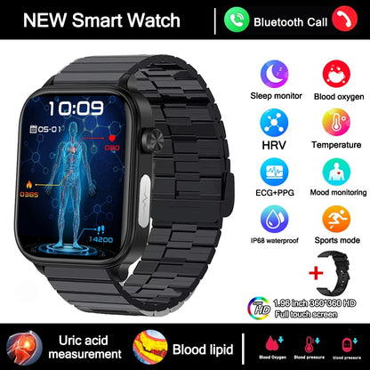 2025 New 24-Hour Health Monitoring Smart Watch Men Uric Acid Blood Lipids Heart Rate Bluetooth Call Smartwatch Women Beauty World Shop