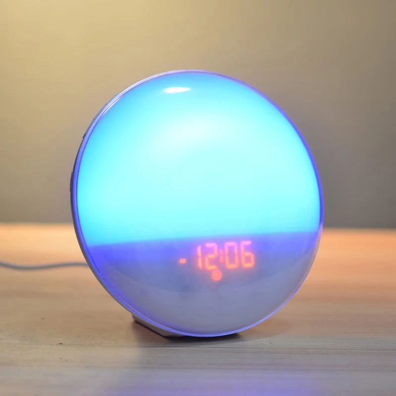Wake Up Light Alarm Clock with Sunrise/Sunset Simulation Dual Alarms FM Radio Nightlight 7 Colors Natural Sounds Snooze Beauty World Shop