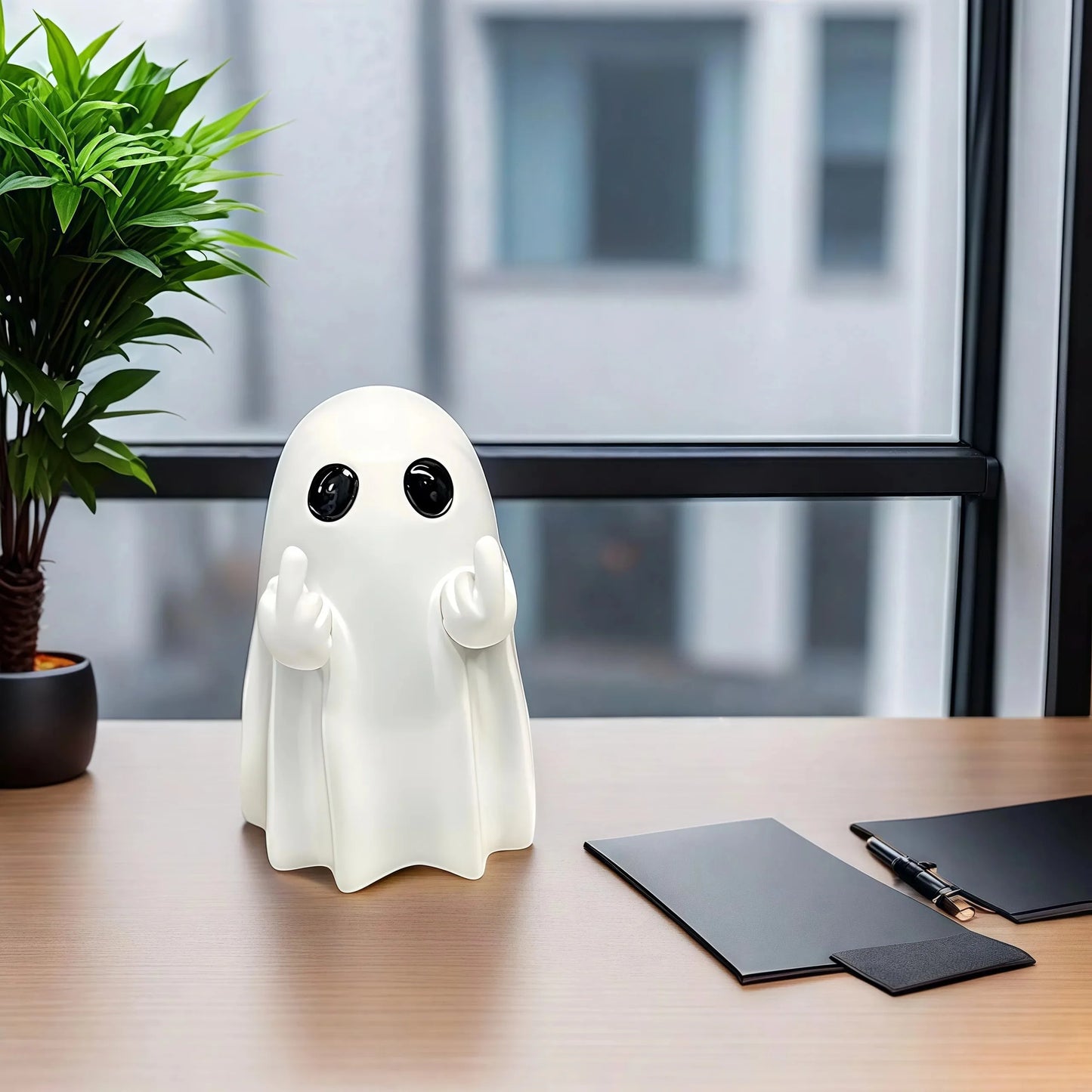 Middle Finger Cute Ghost Statue, Ghosts Small Scary Ghost Figurines, Halloween Home Decorations, Coffee Table Centerpieces Shelf Beauty World Shop