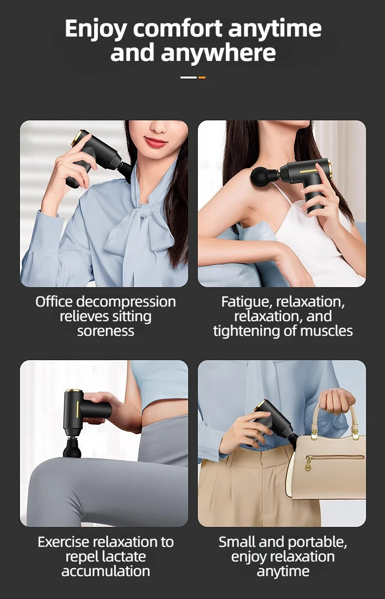 Portable Mini Muscle Massage Gun Vibration Massage Gun Body Neck Back Pain Gout Relief Deep Muscle Relaxation Massager Tools Beauty World Shop