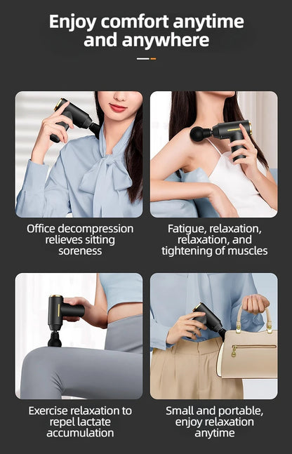 Portable Mini Muscle Massage Gun Vibration Massage Gun Body Neck Back Pain Gout Relief Deep Muscle Relaxation Massager Tools Beauty World Shop
