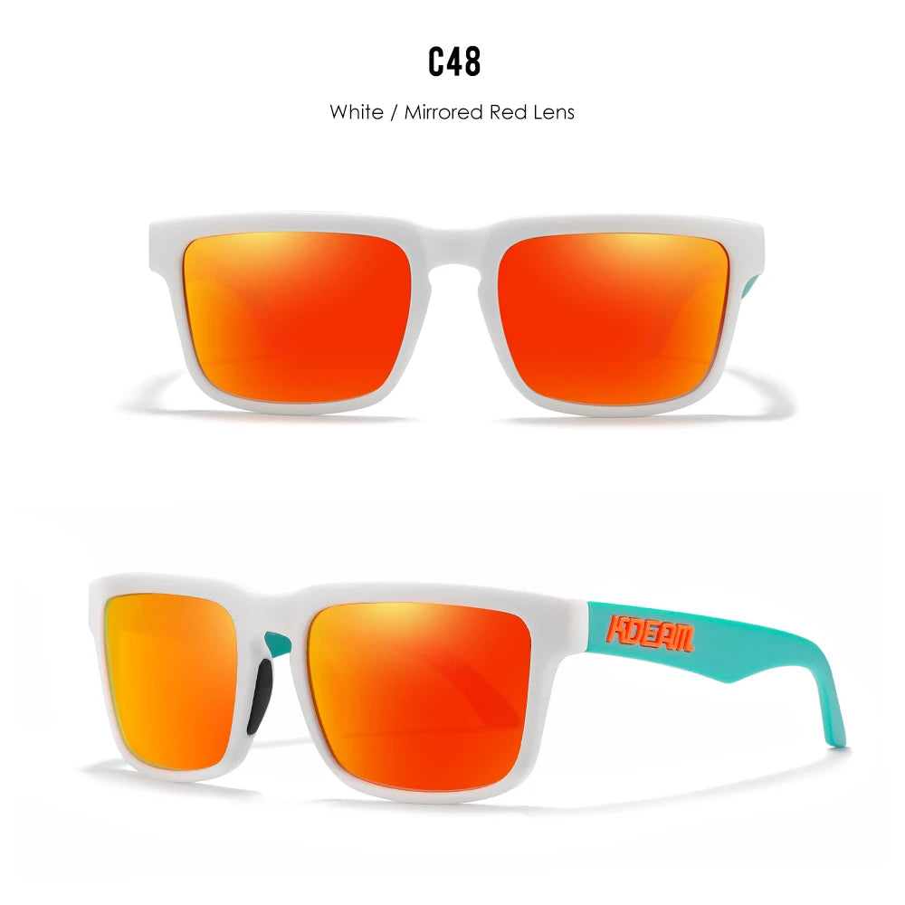KDEAM Men's Polarized Sunglasses Square Casual Outdoors Sun Glasses Women Unisex Sunglass For Couple With Zipper Case Beauty World Shop