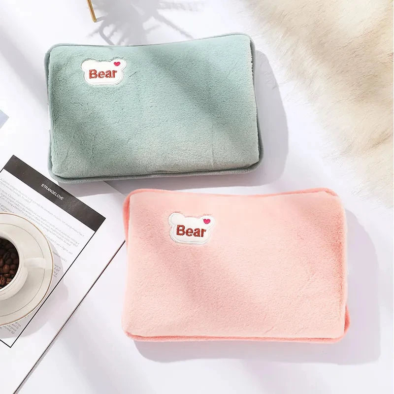 Electric Hot Water Bag Reusable Plush Hot Water Bottle EU Plug Charging Heating Water Bags Winter Warm Hand Pocket Beauty World Shop