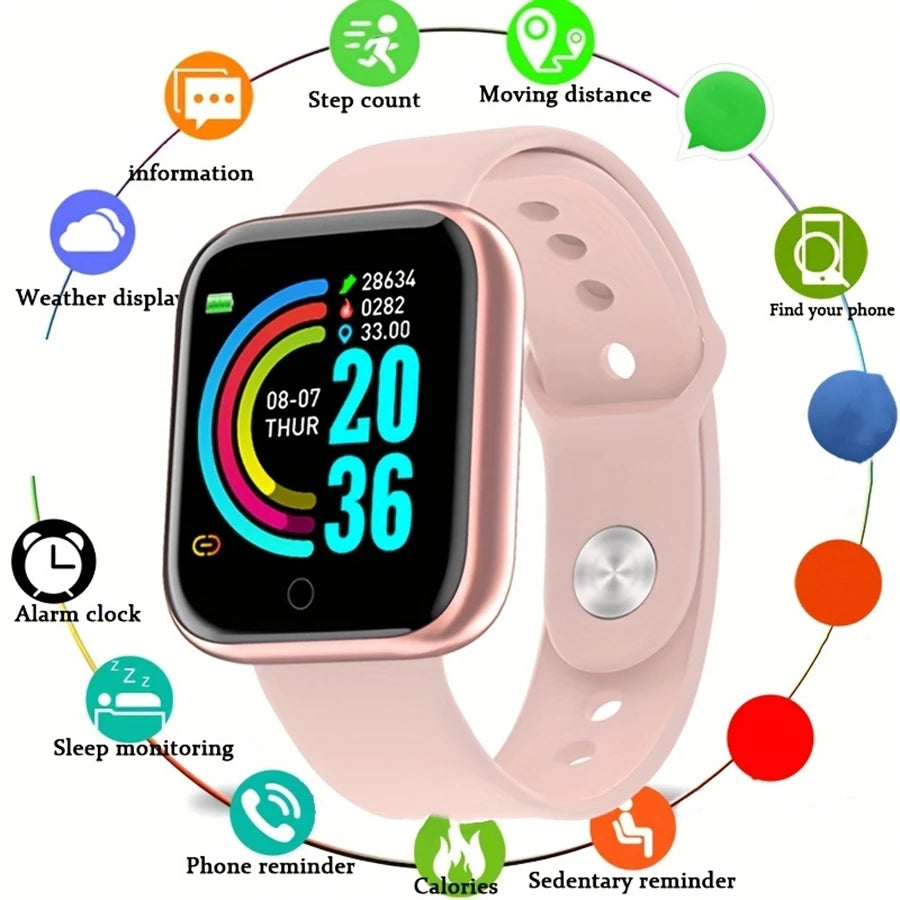 Smartwatch Men Women Wristwatches Smart Watch Message Fitness Monitor Bracelet Birthday Gift Electronic Clock For Android IOS Beauty World Shop