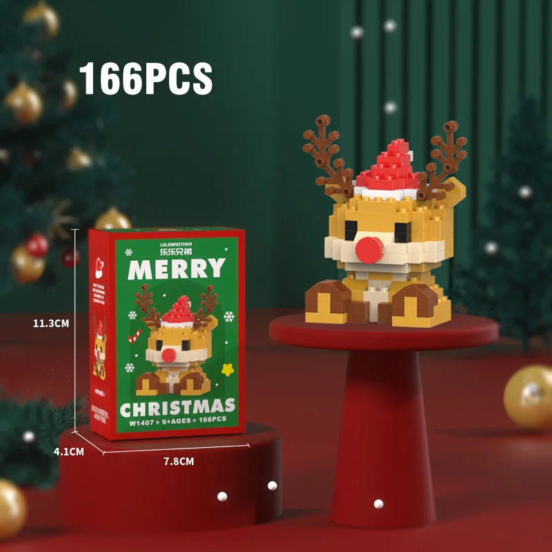 Christmas Building Block Santa Claus Snowman Elk Tree Micro Brick Puzzle Assembly Model Home Decoration Xmas Party Gift Kid Toy Beauty World Shop