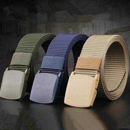 New Men's Automatic Buckle Belt Outdoor Hunting Hiking Daily Work Sports Tactical Waist Belt Hunting Clothing Accessory Beauty Fashion